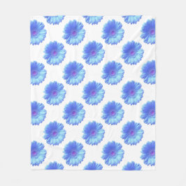 Manta Polar Daisy gerbera azul