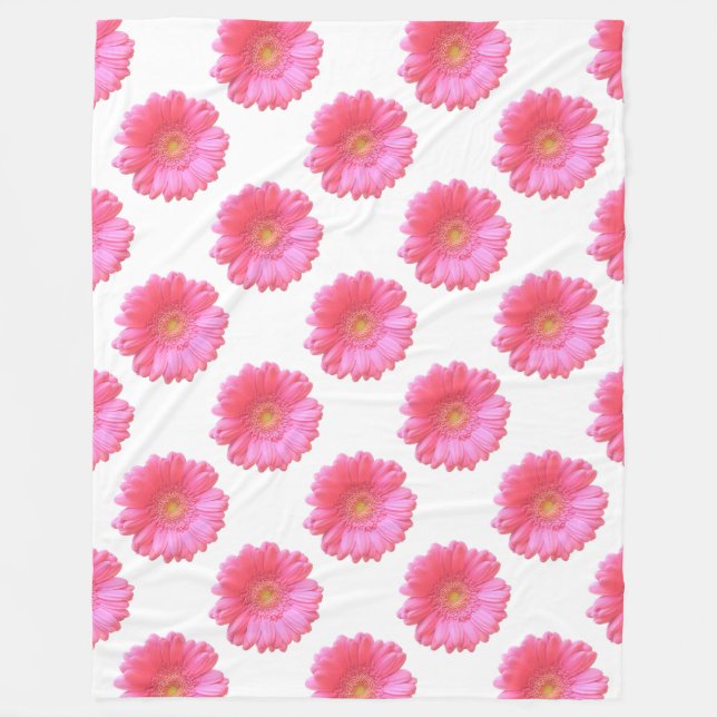 Manta Polar Daisy gerbera rosada (Anverso)