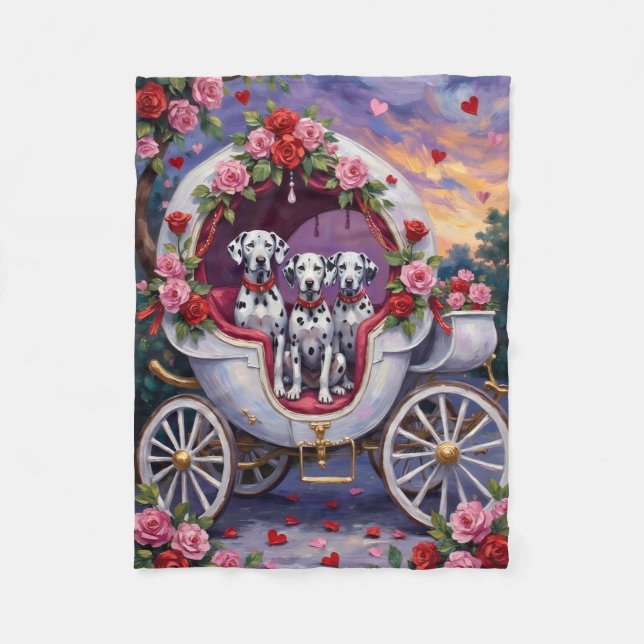 Manta Polar Dalmatian Dog Valentine's Day  (Anverso)