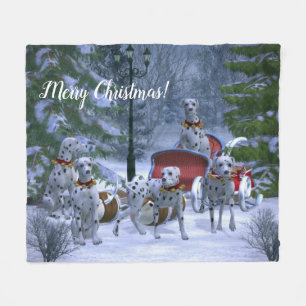 Manta Polar Dalmatians, trineo y navidad personalizados de la