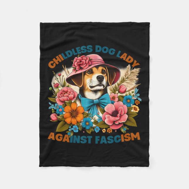 Manta Polar Dama de perro contra el fascismo vota a dueños de  (Anverso)