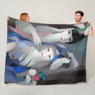 Manta Polar Dama y paloma, Marie Laurencin