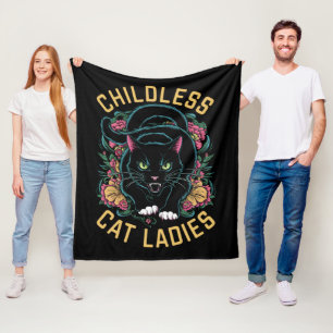 Manta Polar Damas Felinas sin Hijos 2024 Feminista