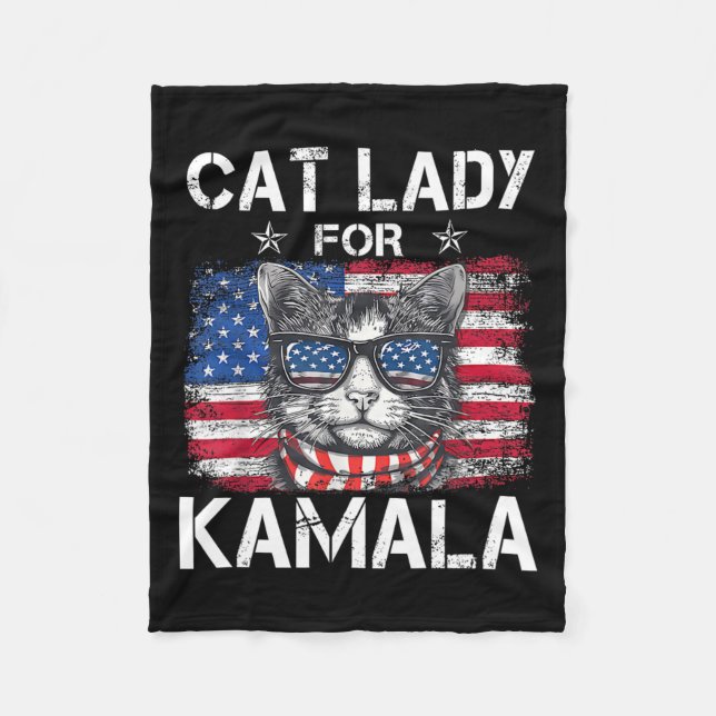 Manta Polar Damas Para Kamala Funny Cat 2024 Presidente Kamala (Anverso)