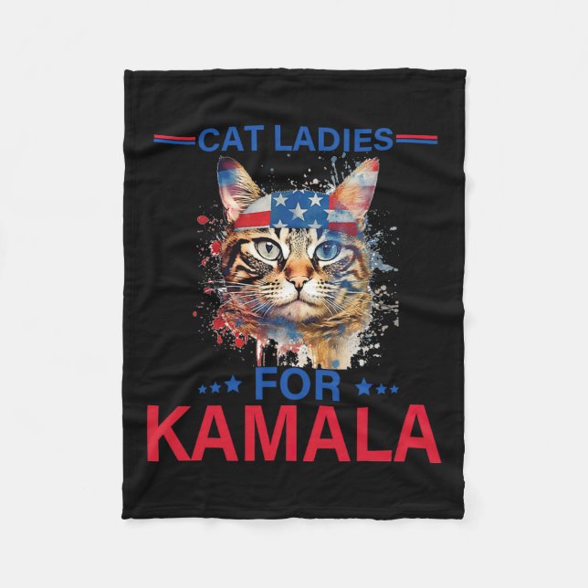 Manta Polar Damas Para Kamala Funny Cat 2024 Presidente Kamala (Anverso)