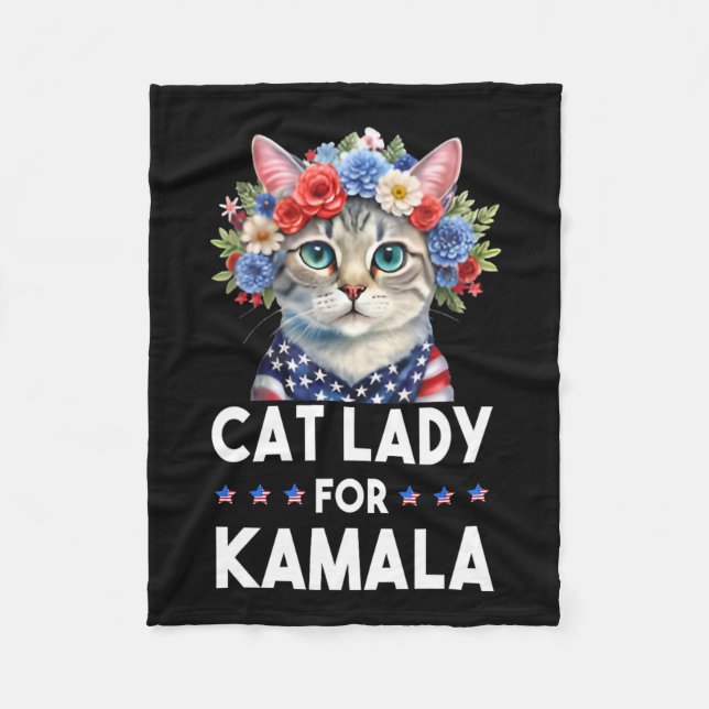 Manta Polar Damas Para Kamala Funny Cat 2024 Presidente Kamala (Anverso)