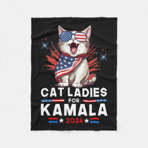 Manta Polar Damas para Kamala Gato Divertido 2024 Presidente K