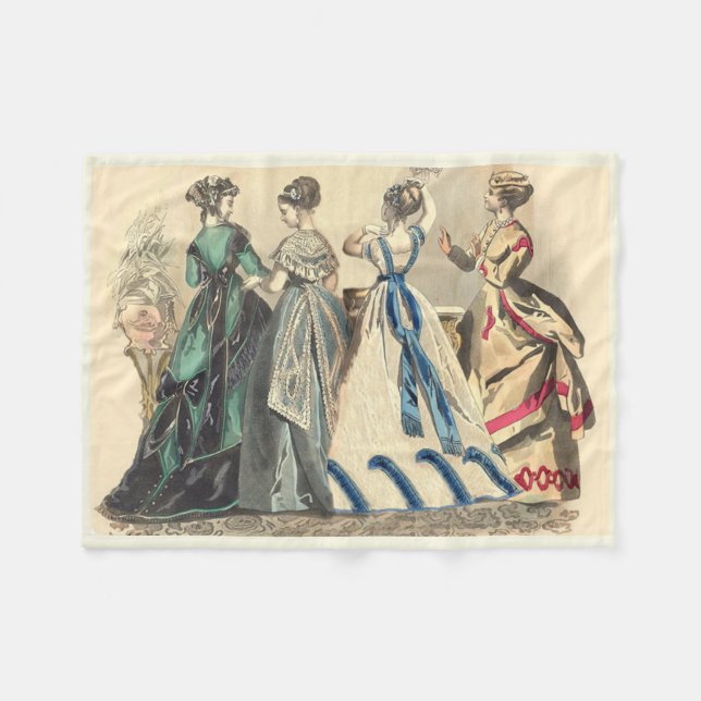 Manta Polar Damas Victorianas Elegantes (Frente (Horizontal))