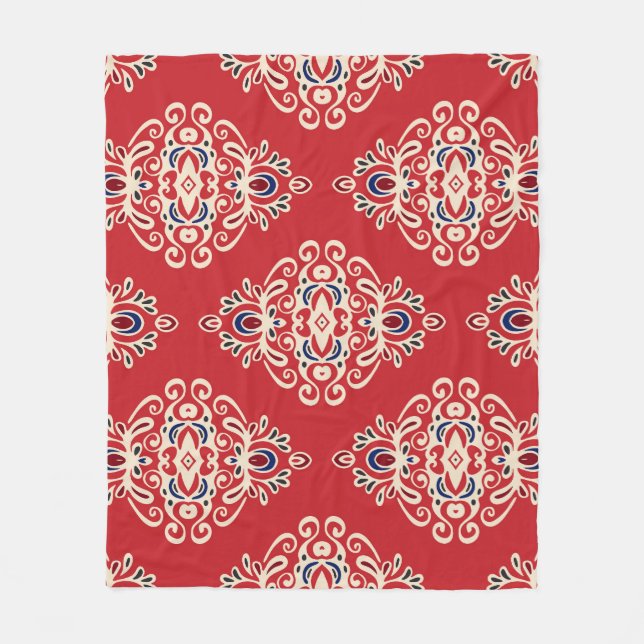 Manta Polar Damask Vintage: Flourish Seamless Pattern. (Anverso)