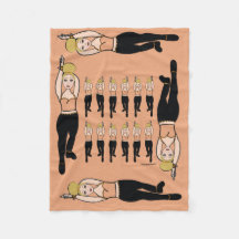 Dancer Fleece Blanket Peach & Black