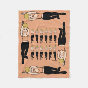 Manta Polar Dancer Fleece Blanket Peach & Black