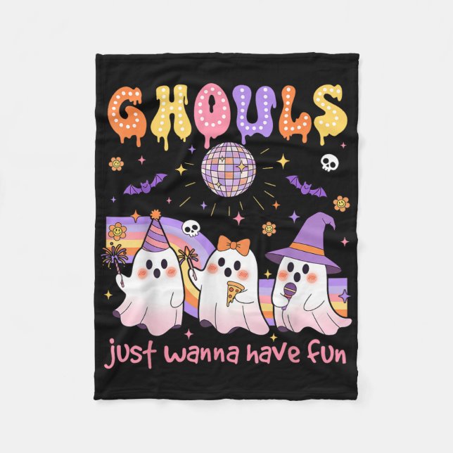 Manta Polar Dancing Ghost Ghouls Just Wanna Have Fun Halloween (Anverso)