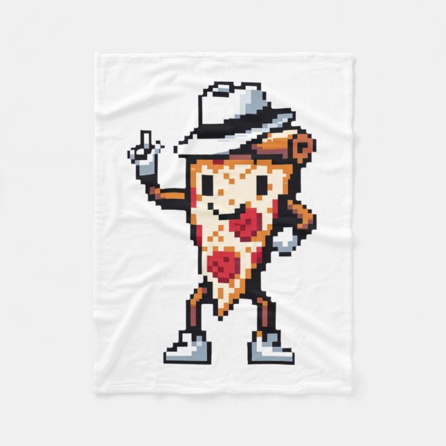 Manta Polar Dancing Pizza Slice - Funny Pixel Art Food Design (Anverso)