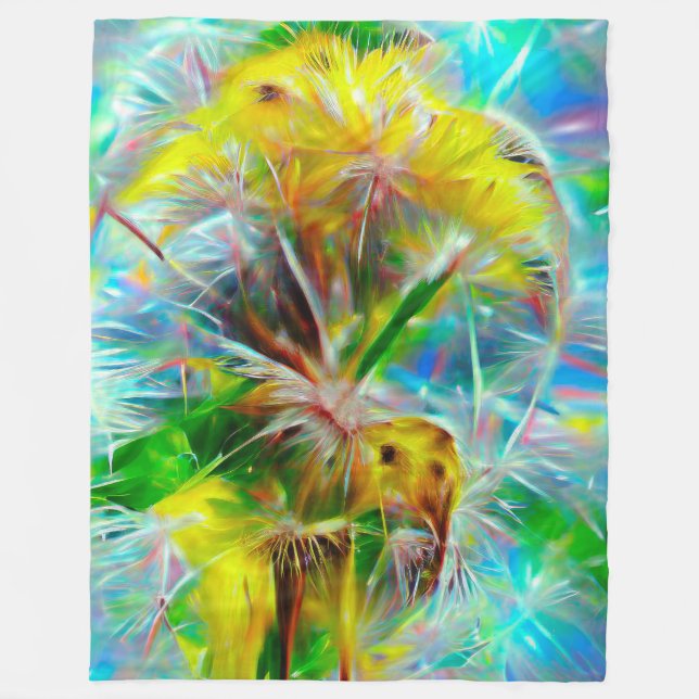 Manta Polar Dandelions etéreos en Neon Dreamscape (Anverso)
