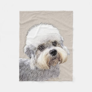 Manta Polar Dandie Dinmont Terrier Pintura Original De Perro