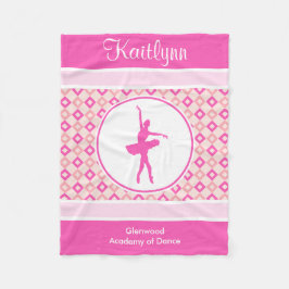 Manta Polar Danza a cuadros rosada de los diamantes con el