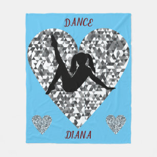 Manta Polar Danza del corazón plateado resplandeciente