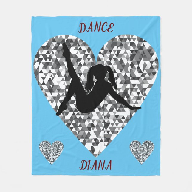 Manta Polar Danza del corazón plateado resplandeciente (Anverso)