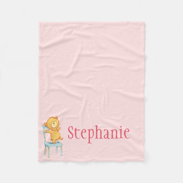 Manta Polar Danzas y juegos amarillos del oso en silla (Anverso)