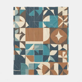 Manta Polar Dark Blue, Teal, Brown, and Tan Geometric Pattern