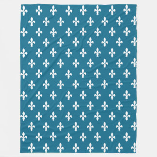 Manta Polar Dark Cerulean Victorian Fleur de Lys