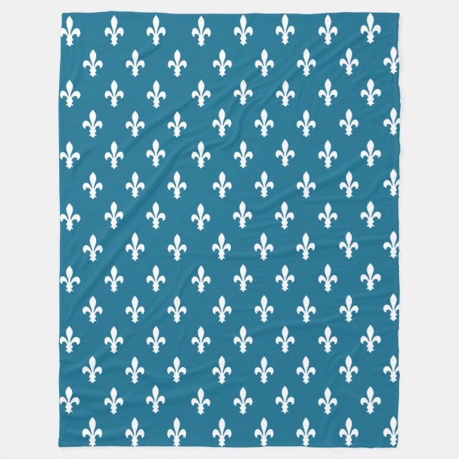 Manta Polar Dark Cerulean Victorian Fleur de Lys (Anverso)