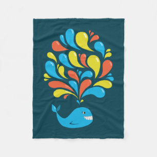Manta Polar Dark Colorful Splash Feliz Personalizado Whale
