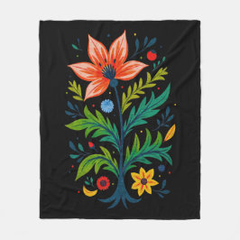 Manta Polar Dark Cottagecore Moody Boho Folk Art Floral Tree