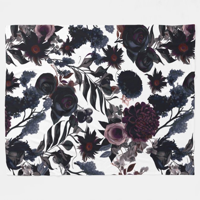 Manta Polar "Dark Romance Wildflower (Frente (Horizontal))