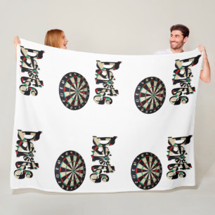 Manta Polar Dartboard Y Dardos Nombre, Larga Funda De Fleece