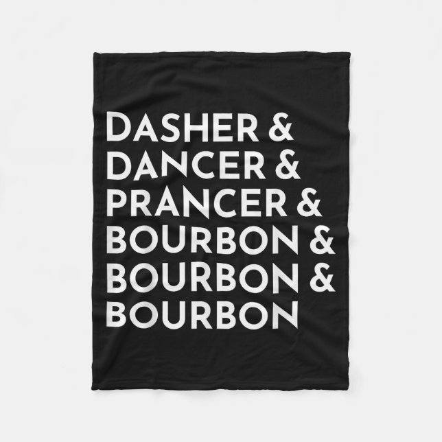 Manta Polar Dasher Dancer Prancer &amp; Bourbon Navidad Holi (Anverso)