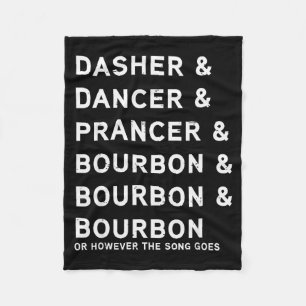 Manta Polar Dasher Dancer Prancer Y Bourbon Divertida Navidad
