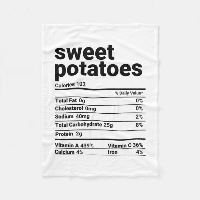 Manta Polar Datos nutricionales de batatas disfraz de Acción d (Anverso)