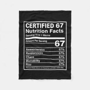 Manta Polar Datos nutricionales divertidos del meme 67 - Seis