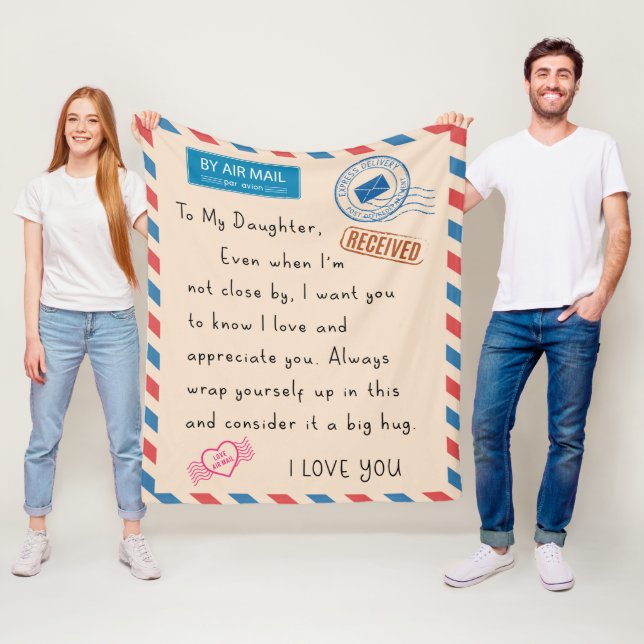 Manta Polar Daughter Blanket Gift de mamá y papá (In situ)