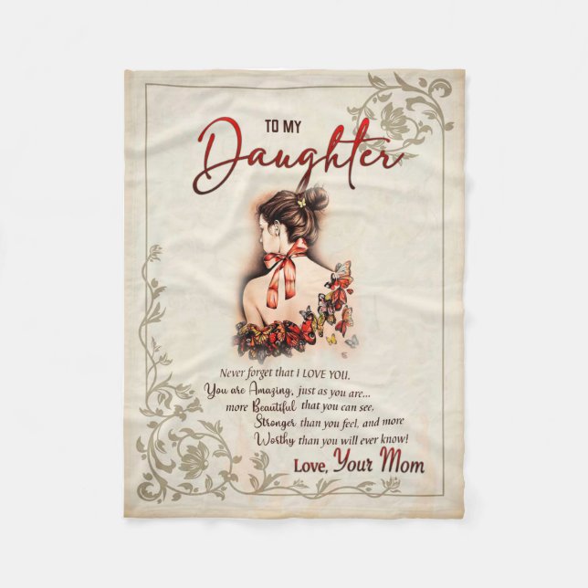 Manta Polar Daughter Gift | Carta A Mi Hija De Mamá (Anverso)