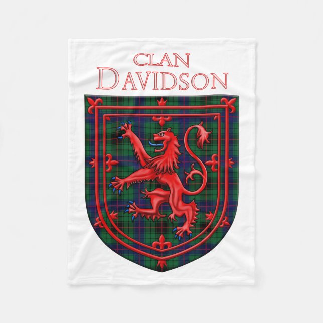 Manta Polar Davidson Tartan Scottish Plaid Lion Rampant (Anverso)