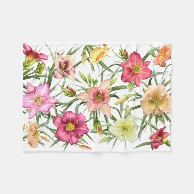 Manta Polar Daylilies por todas partes (Frente (Horizontal))