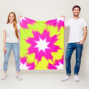 Manta Polar Dazzle Rose Moderno Verde Amarillo Tie Dye