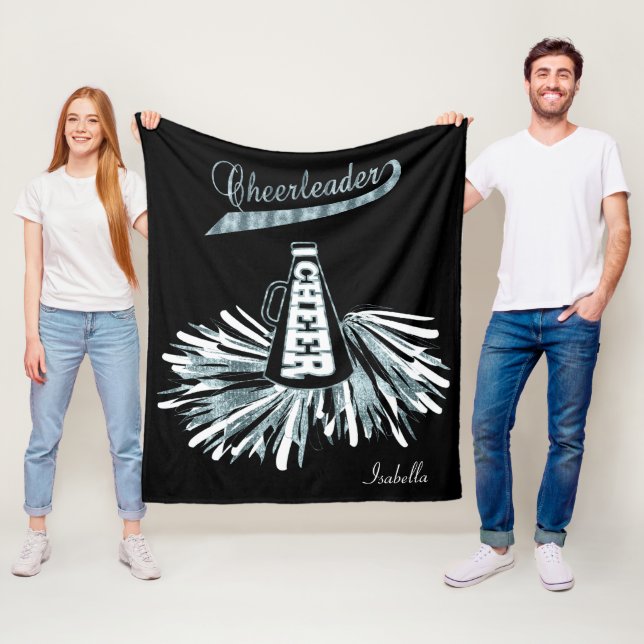 Manta Polar 💖 de animadores 📣 - Purpurina azul y negro (In situ)