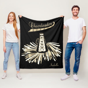 Manta Polar 💖 de animadores 📣 - Purpurina de oro y negro
