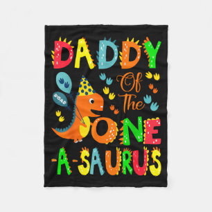 Manta Polar De Camiseta Daddy Saurus Cumpleaños 1er Dinosaurio