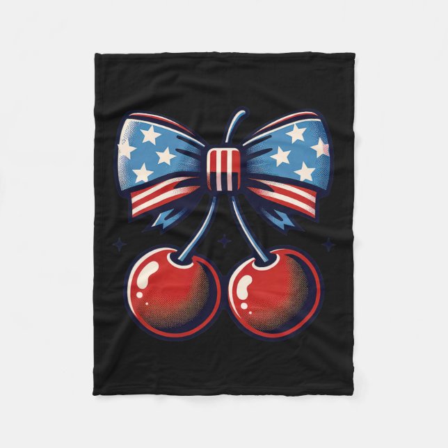 Manta Polar De Julio Cerezas De Celebración Con Bows Mujeres N (Anverso)