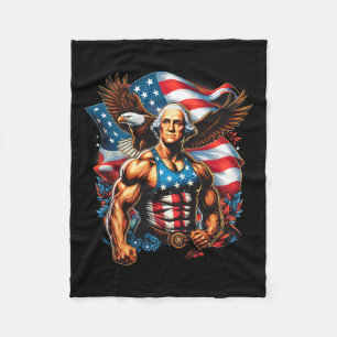 Manta Polar De Julio Funny Patriótico George Washington 4 de J