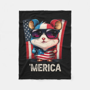 Manta Polar De Julio Patriótico Hamster Merica