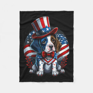 Manta Polar De Julio Patriótico Inglés Puntero Perro Bandera E