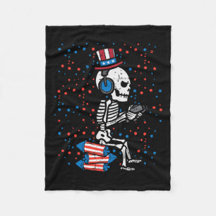 Manta Polar De Julio Skeleton Gamer Funny America Niños Hombre