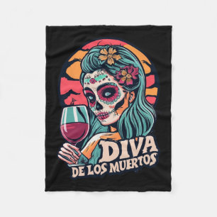 Manta Polar De Los Muertos Mujeres esqueletan fiesta de Hallow