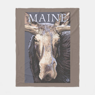 Manta Polar De MaineMoose cierre para arriba