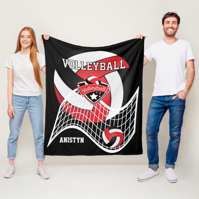 Manta Polar 🏐 de voleibol - Rojo, Blanco y Negro (In situ)